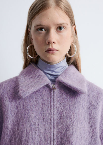 Cropped Wool Bomber Jacket