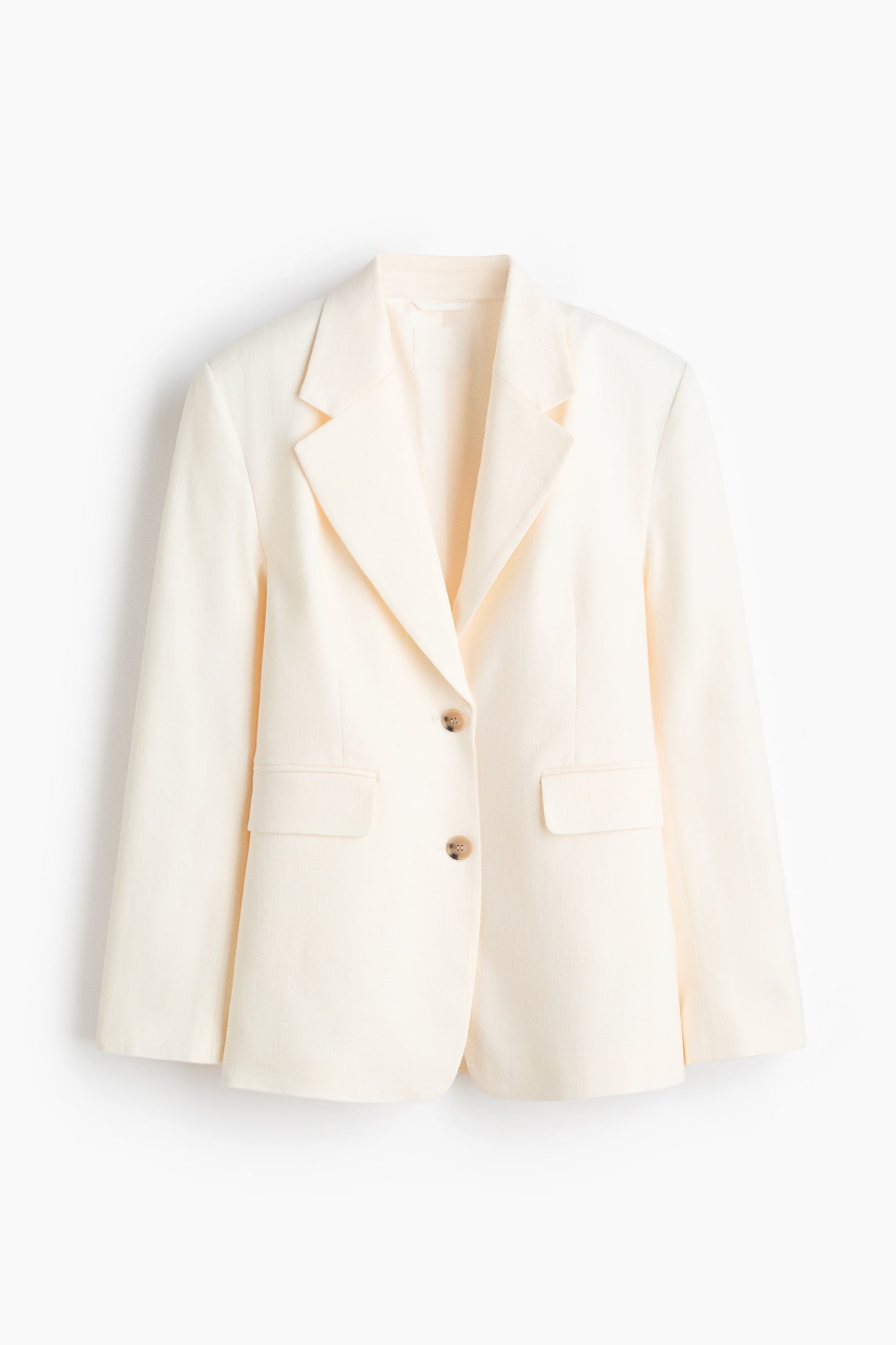 Single-breasted linen-blend blazer