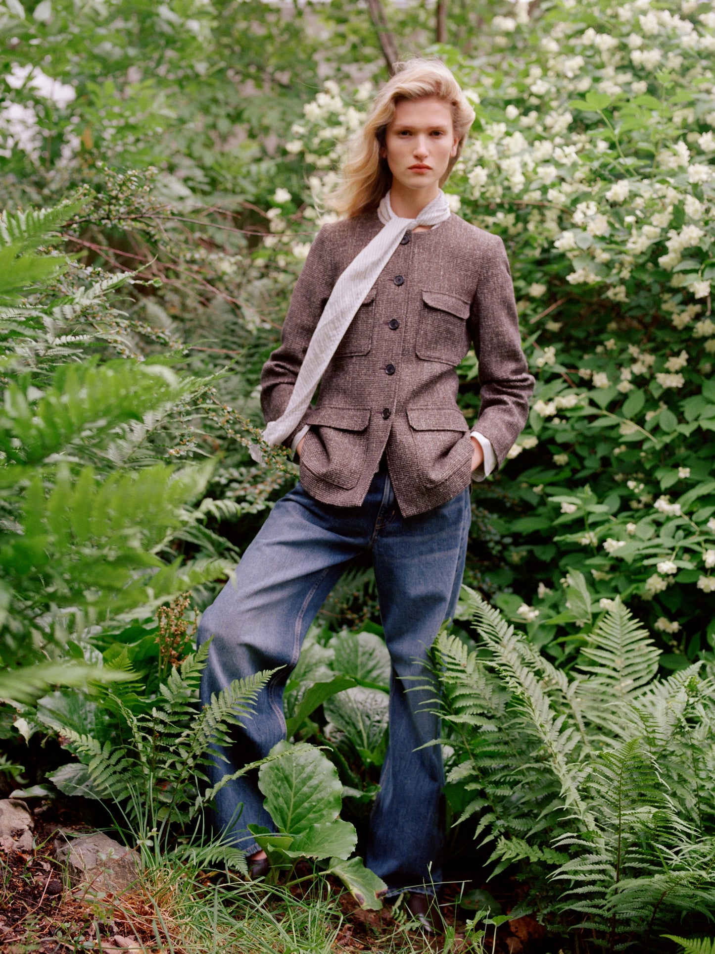 Wool-Cotton Blend Utility Jacket
