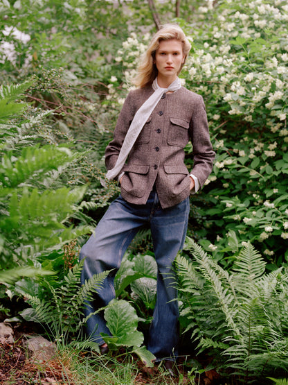 Wool-Cotton Blend Utility Jacket