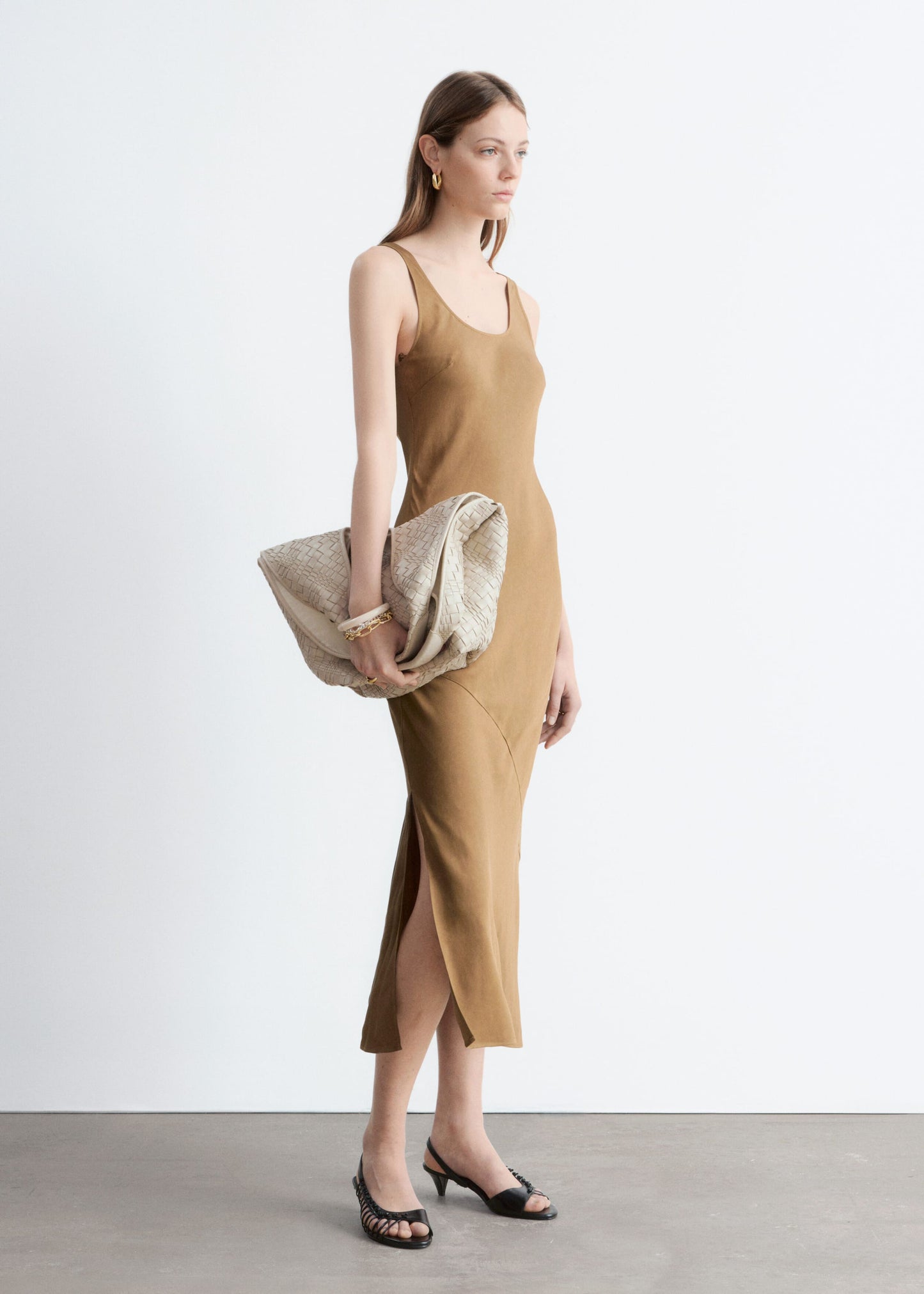 Bias-Cut Midi Dress