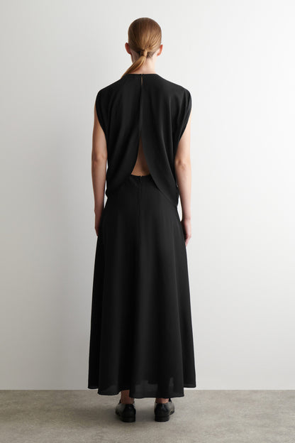 Draped Silk Maxi Dress