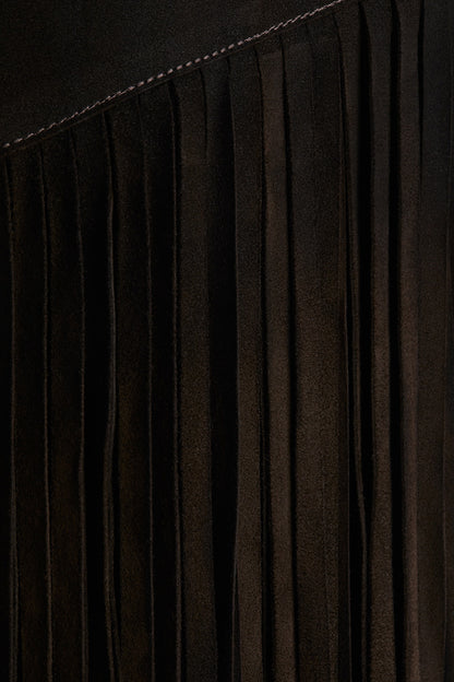 Fringed suede skirt