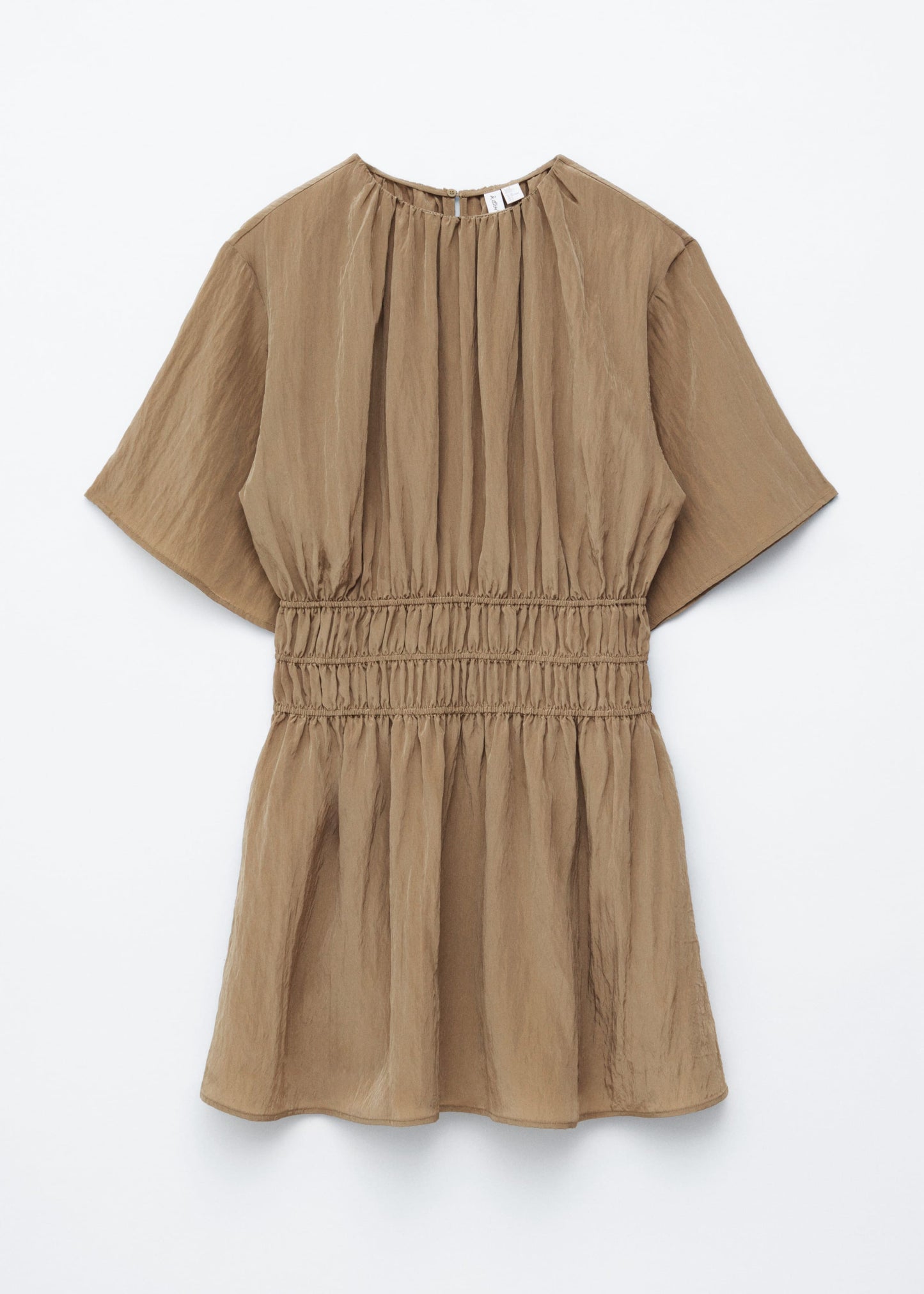 Short-Sleeve Ruched Mini Dress