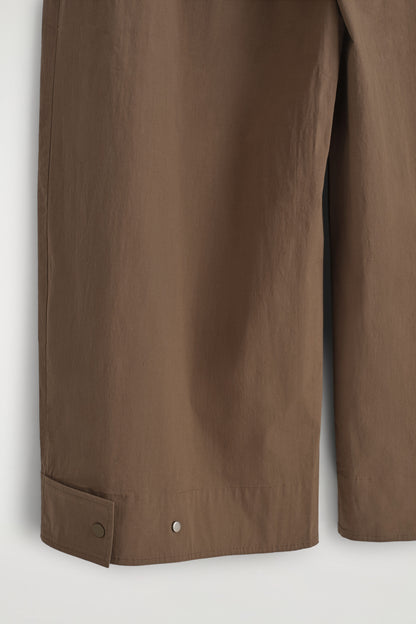 Cotton Barrel-Leg Trousers