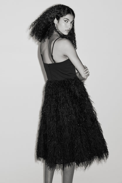 Circle-skirt strappy dress