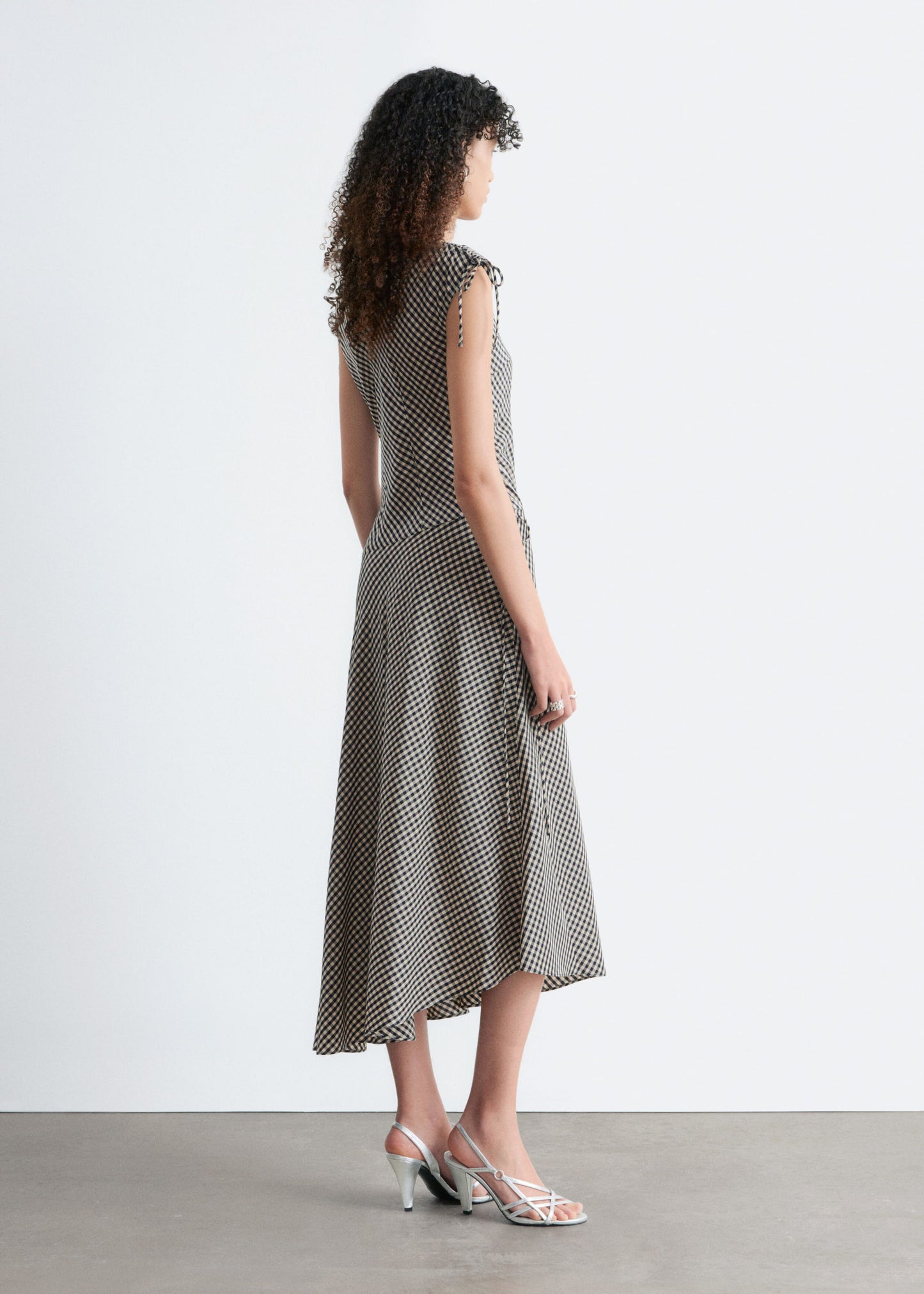 Asymmetric Draped Midi Dress