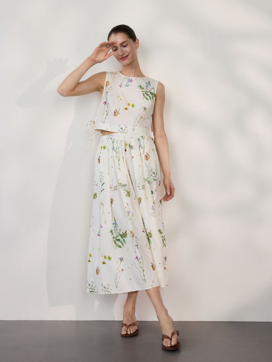 Floral cotton skirt