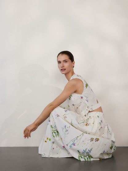 Floral cotton skirt