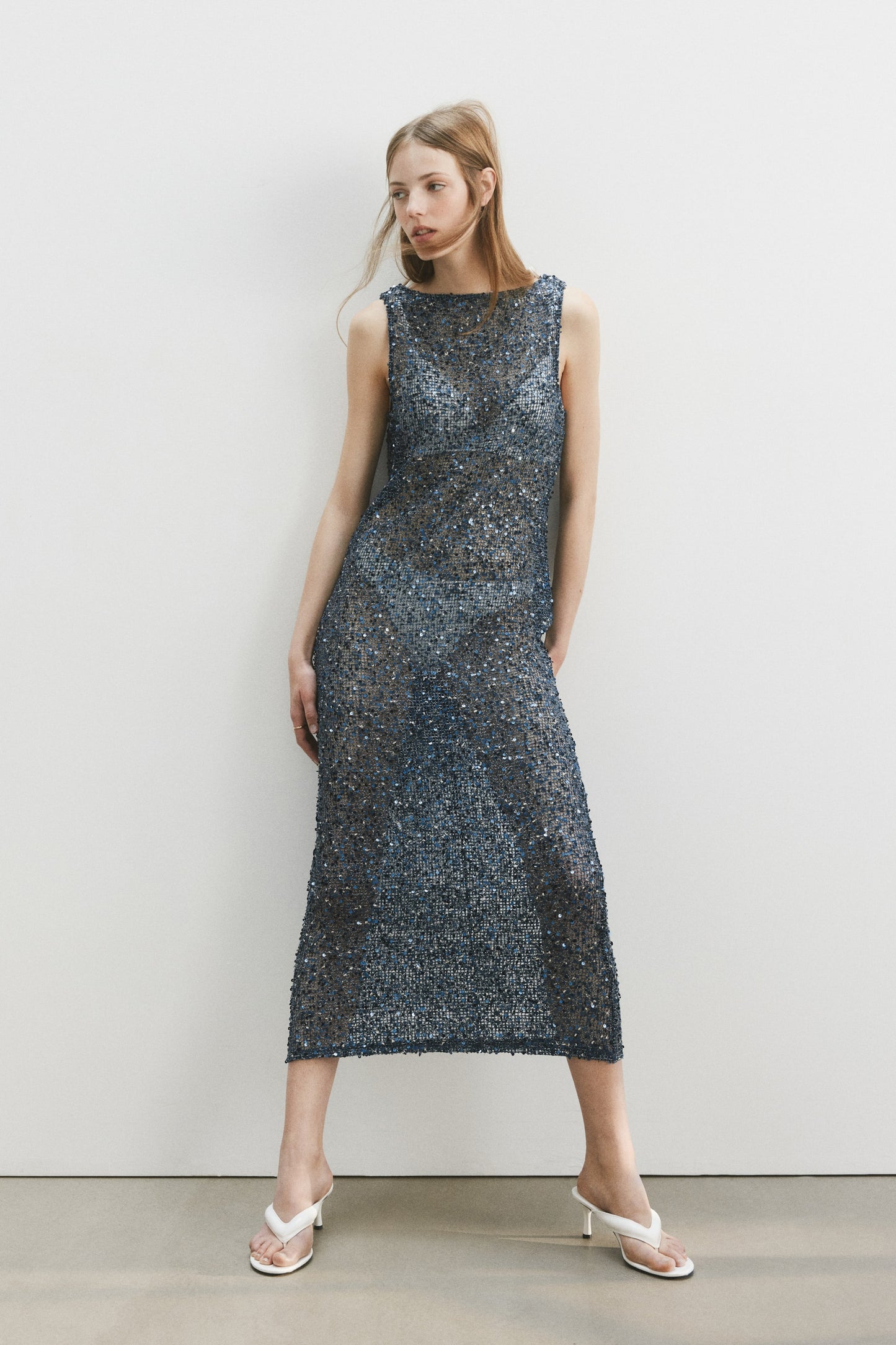 Sequined net dress