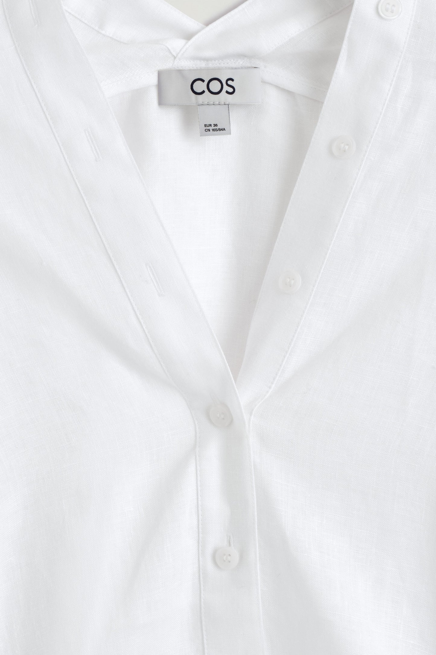 Button-Detail Linen V-Neck Shirt