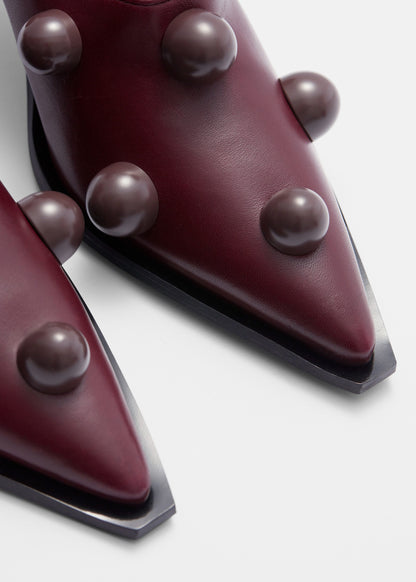 Beaded Leather Mules