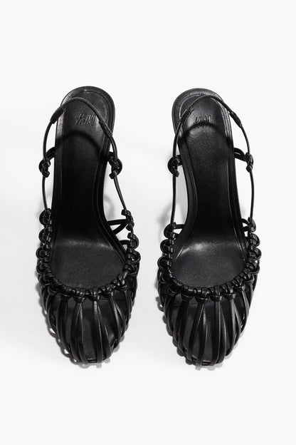 Knotted heeled slingbacks