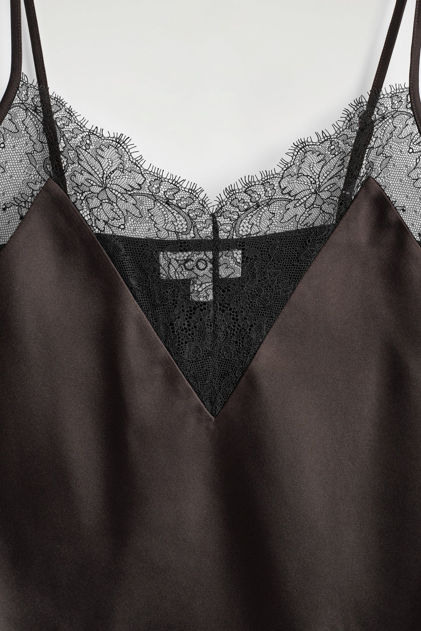 Lace-Trimmed Satin Cami Top