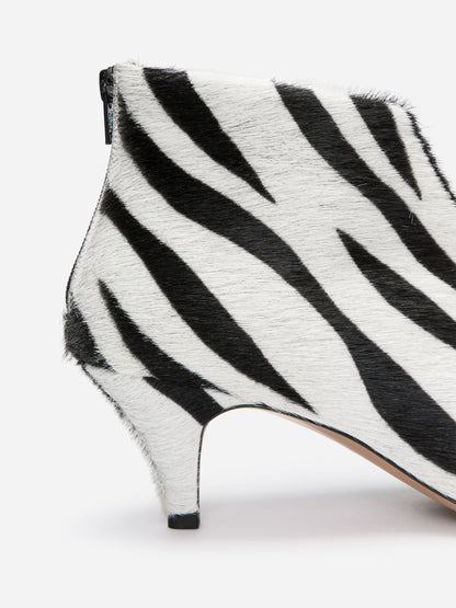 Zebra-Print Ankle Boots