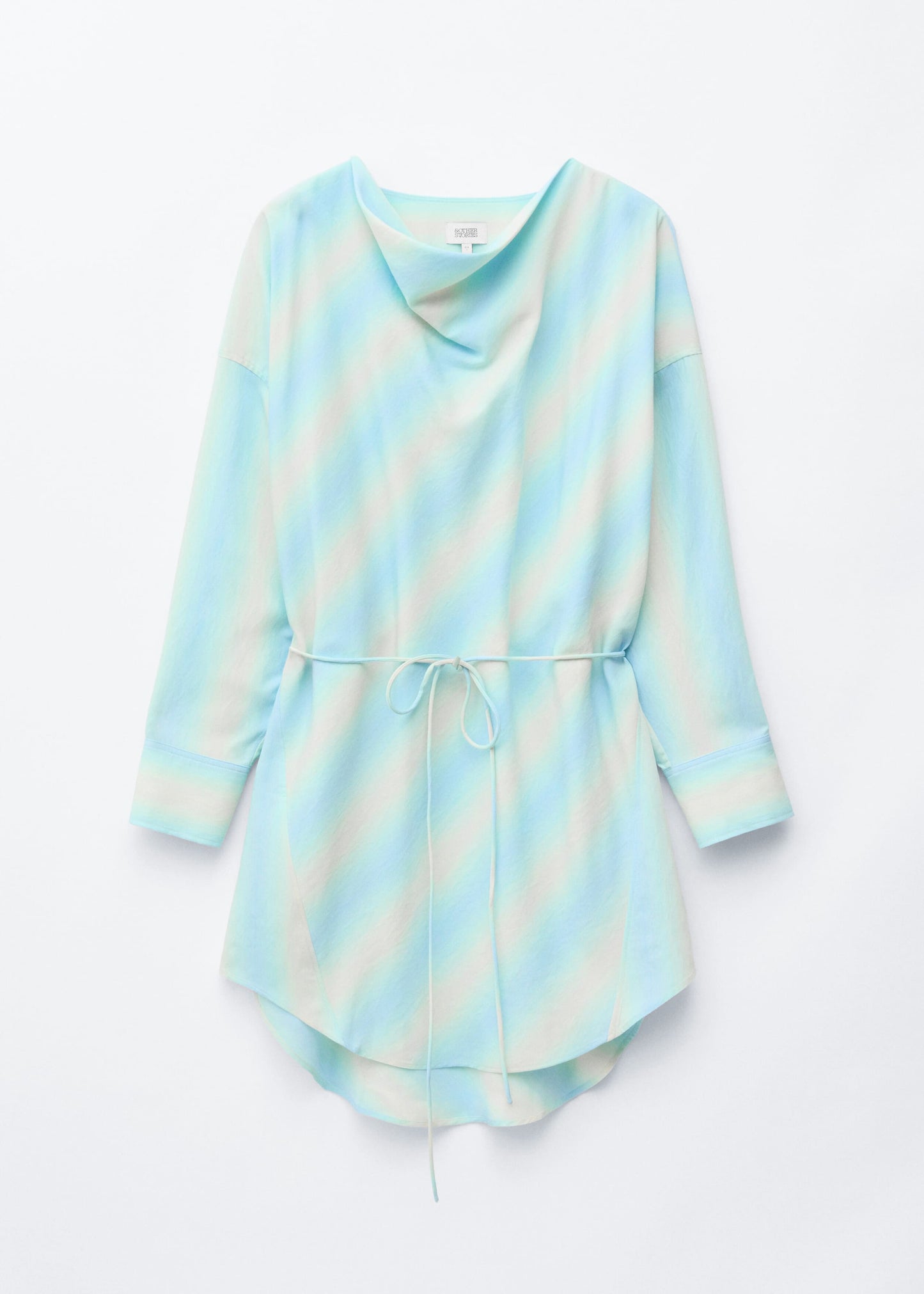 Printed Cowl-Neck Midi Dress