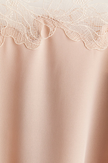 Lace-trimmed strappy top
