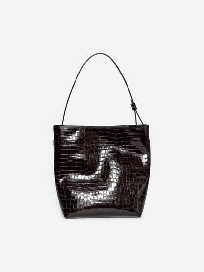 Croc-Effect Leather Tote