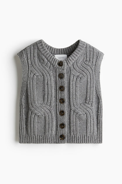 Cable-knit waistcoat