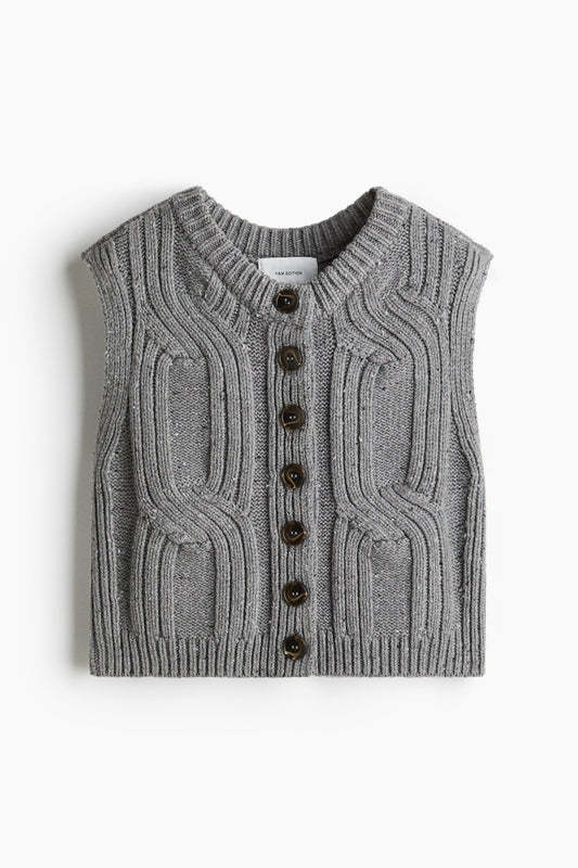 Cable-knit waistcoat