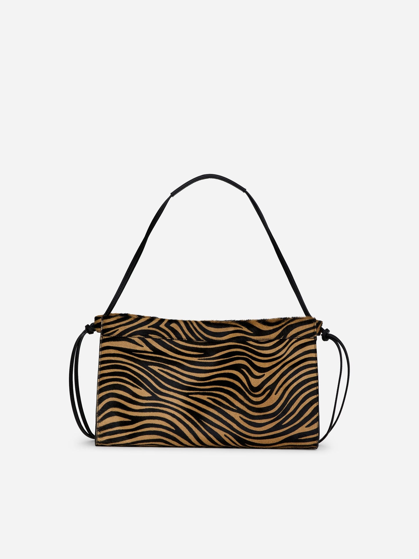 Zebra-Print Leather Shoulder Bag