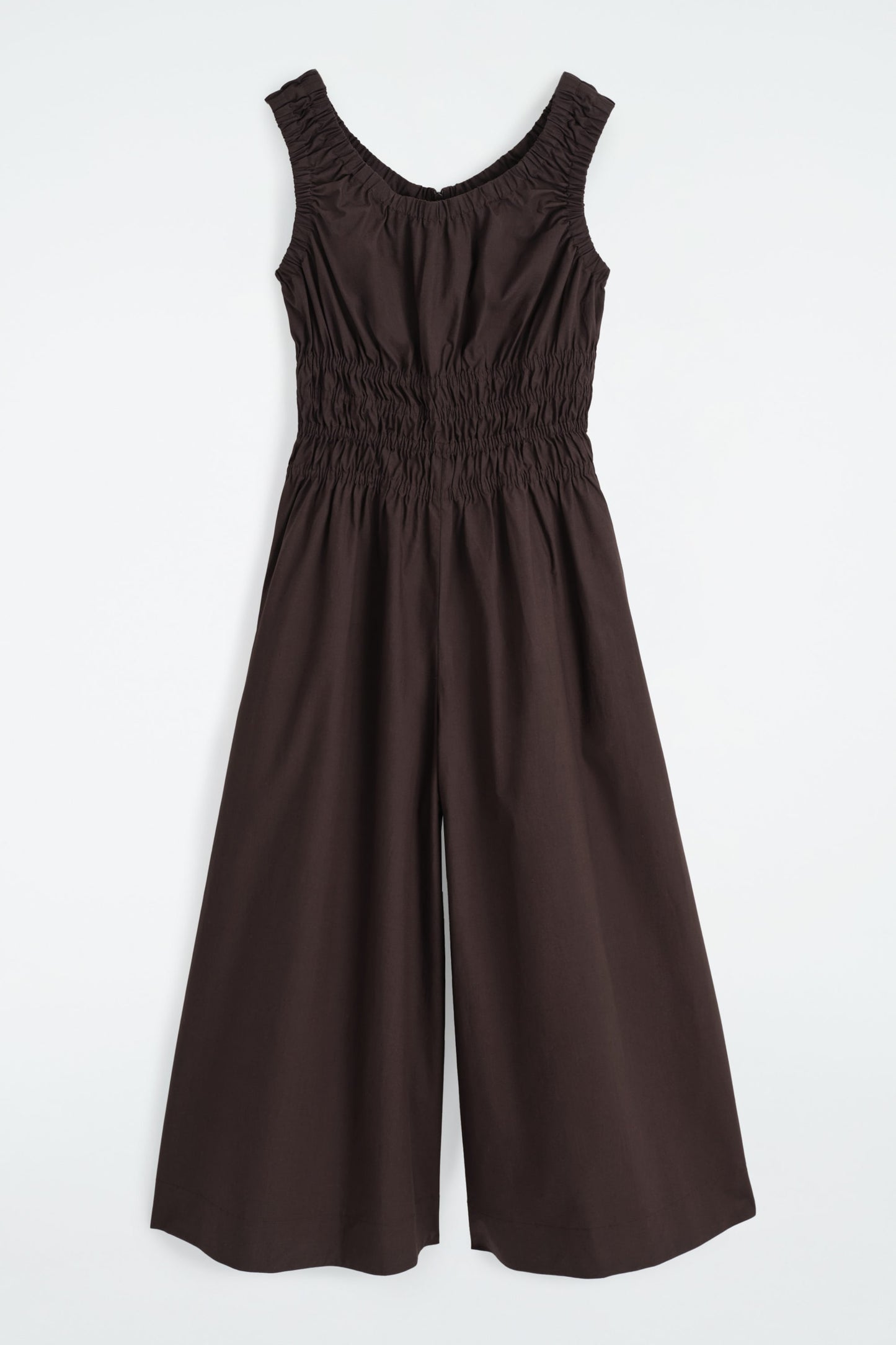Shirred cotton jumpsuit