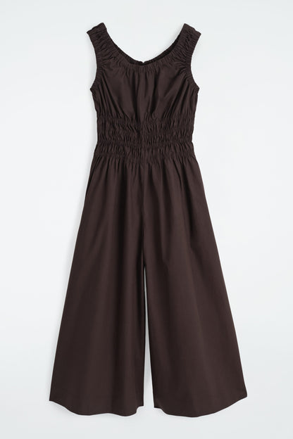 Shirred cotton jumpsuit