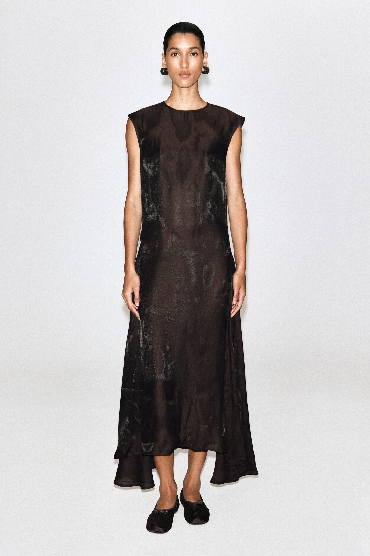 Animal-jacquard midi dress