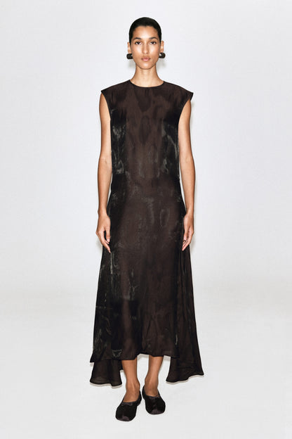 Animal-jacquard midi dress