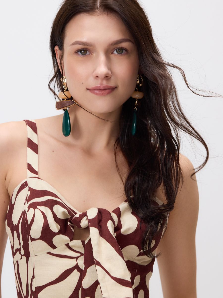 Linen blend top