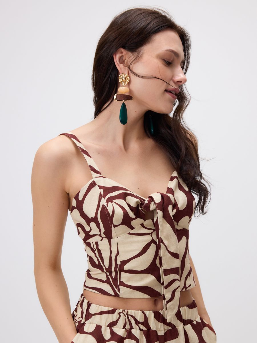 Linen blend top