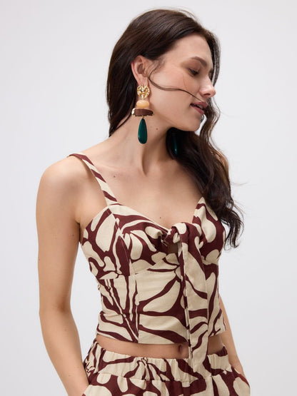 Linen blend top