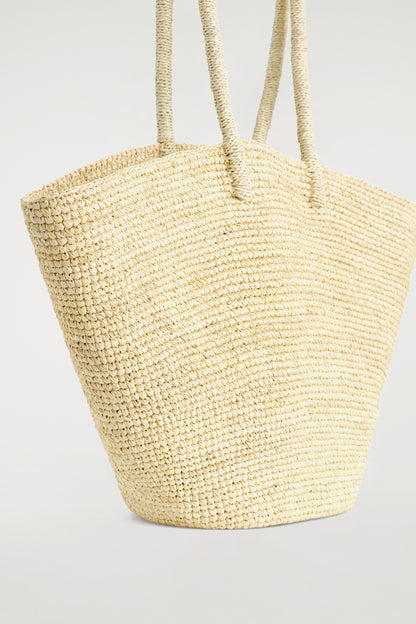 Hand-Woven Market Straw Tote