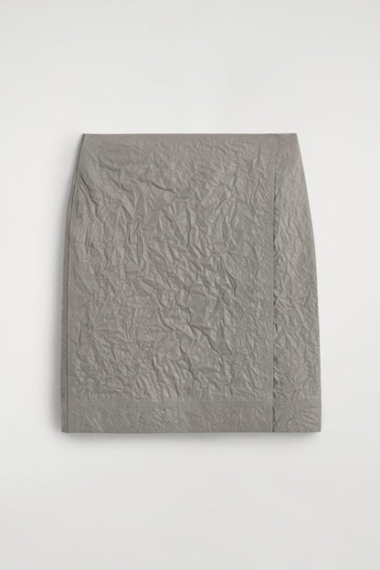 Textured-Leather Wrap Skirt