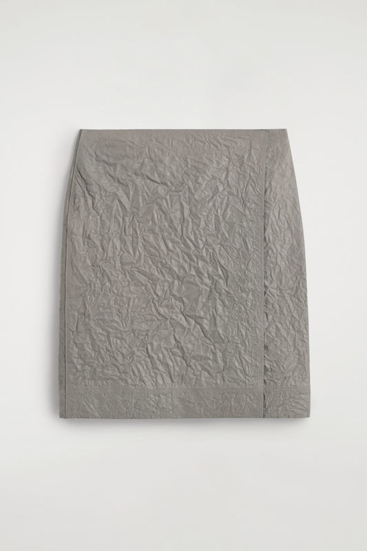 Textured-Leather Wrap Skirt