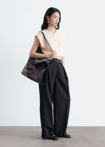 Wool-Blend Tailored Trousers