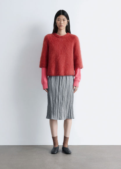 Knee-Length Crêpe Skirt
