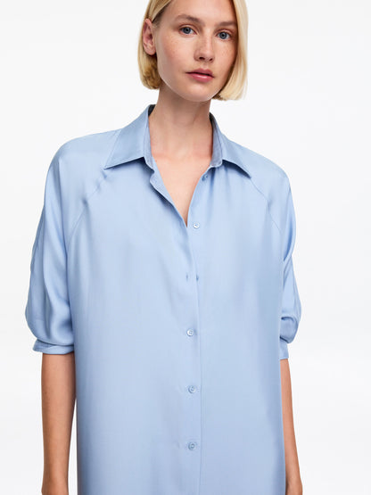 Silk Twill Shirt Dress
