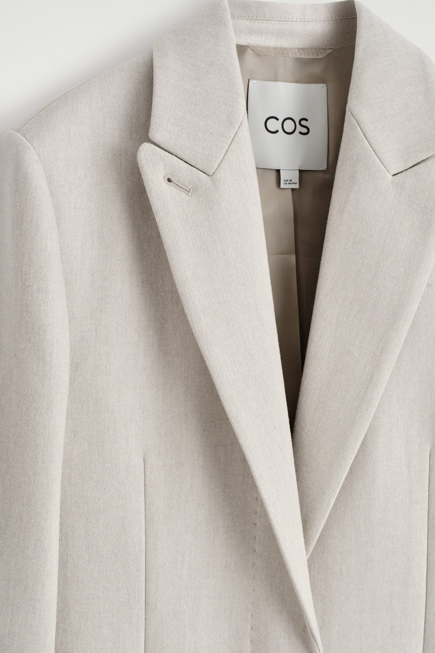 Tailored wool-twill long coat