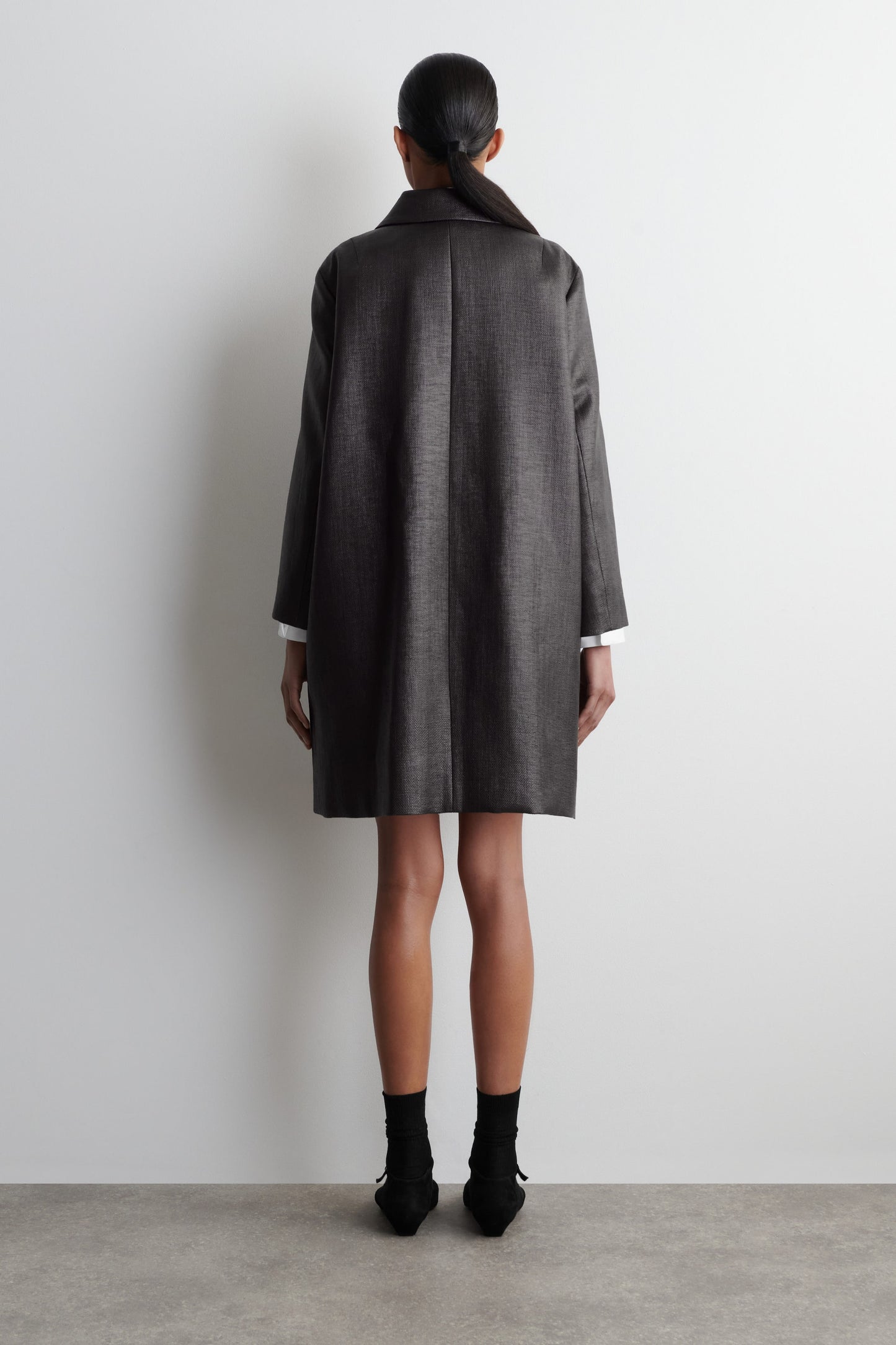 Textured Single-Breasted Coat