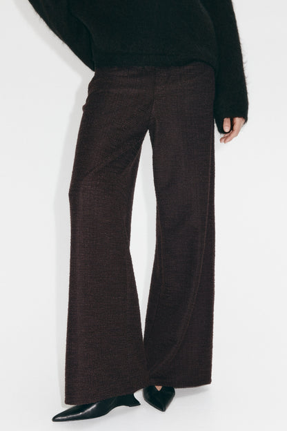 Wide bouclé trousers
