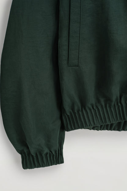 Gathered nylon bomber jacket