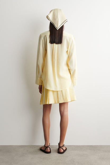 Pleated Bow-Detail Blouse