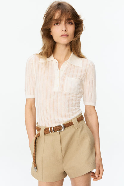 Linen-blend shorts