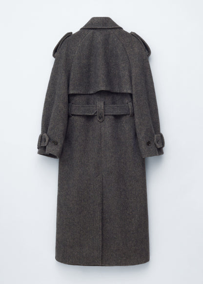 Wool-Blend Trench Coat