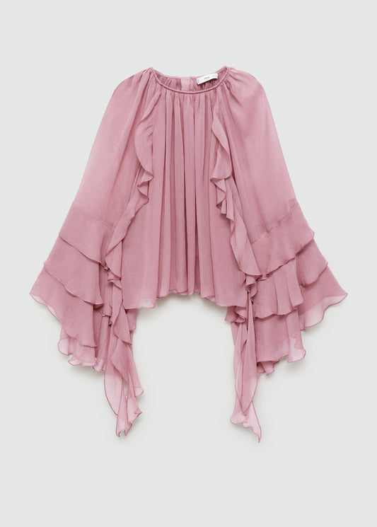 Ruffled chiffon blouse