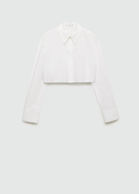 Cropped cotton shirt