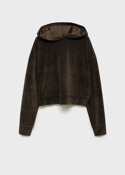 Corduroy hooded sweatshirt