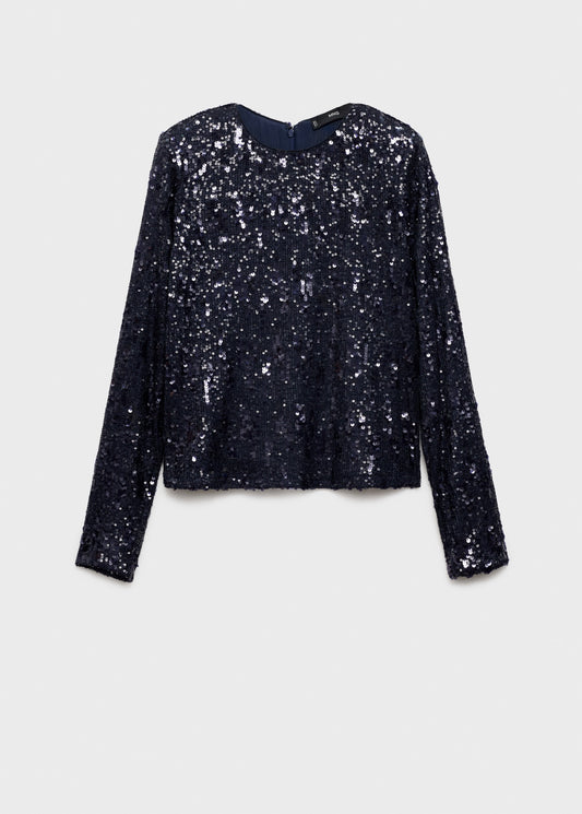 Long-sleeved t-shirt with sequins