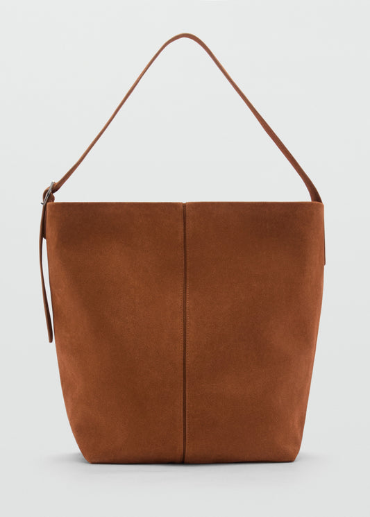 Leather shopper bag